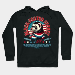 Endemic species of America: Black footed Ferret Hoodie